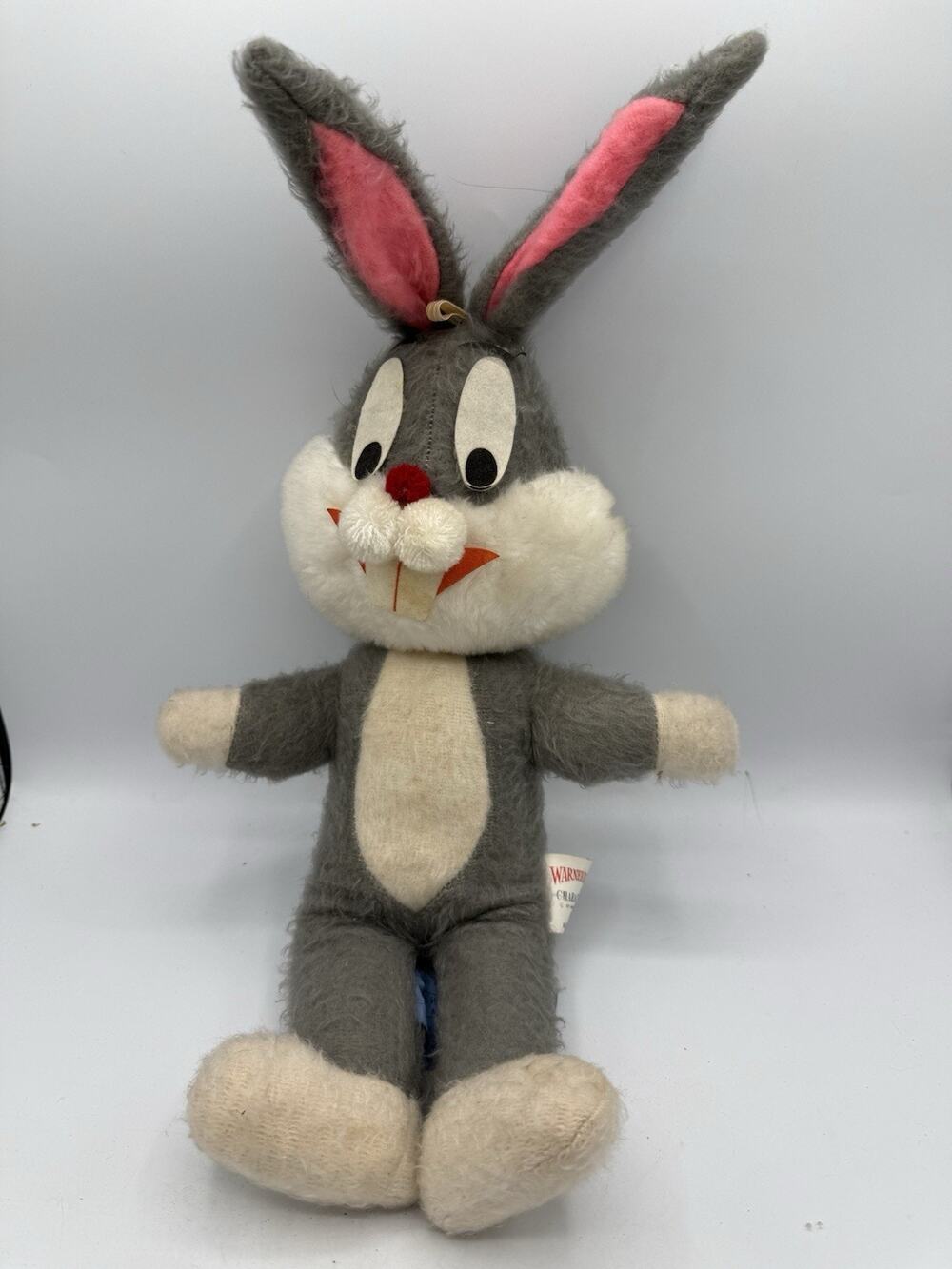 Vintage 1971 Mighty Star Bugs Bunny Plush 18” Warner Bros Looney Tunes
